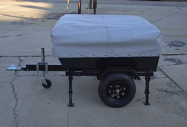 MOAB Tent Unit on Motorcycle Camping Trailer Compact Camping Trailers